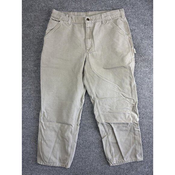 Carhartt Pants Mens 36x30 Khaki B11 Dungaree Fit Canvas Duck Carpenter Work